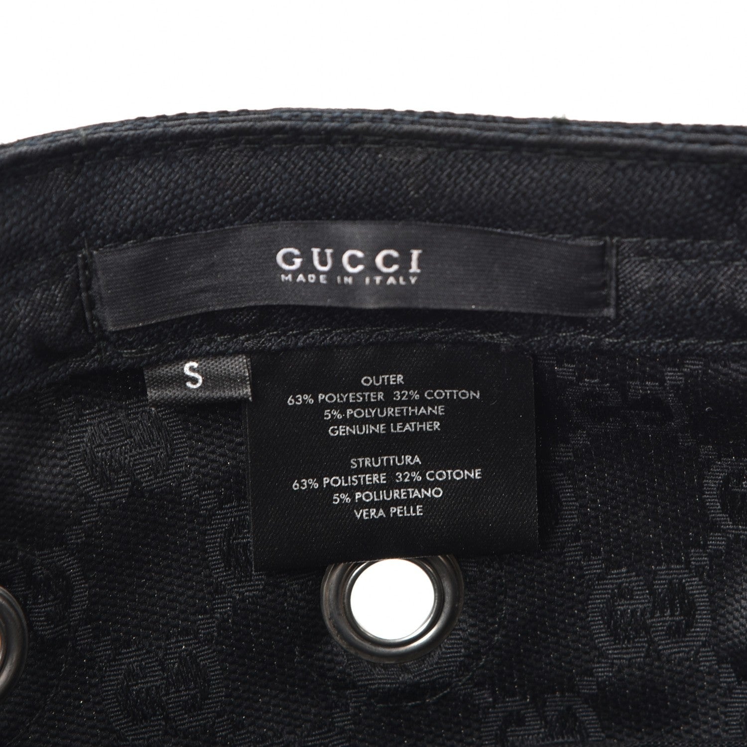 Gucci Monogram Military Horsebit Buckle Cap S Black 7 of 7