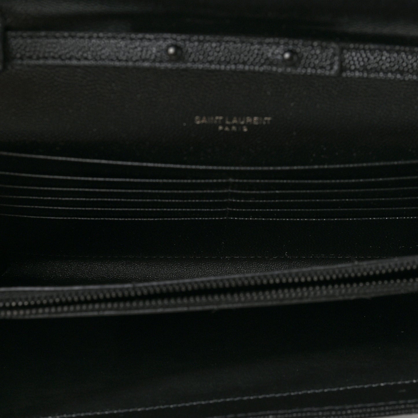 Grain De Poudre Matelasse Chevron Monogram Chain Wallet Black