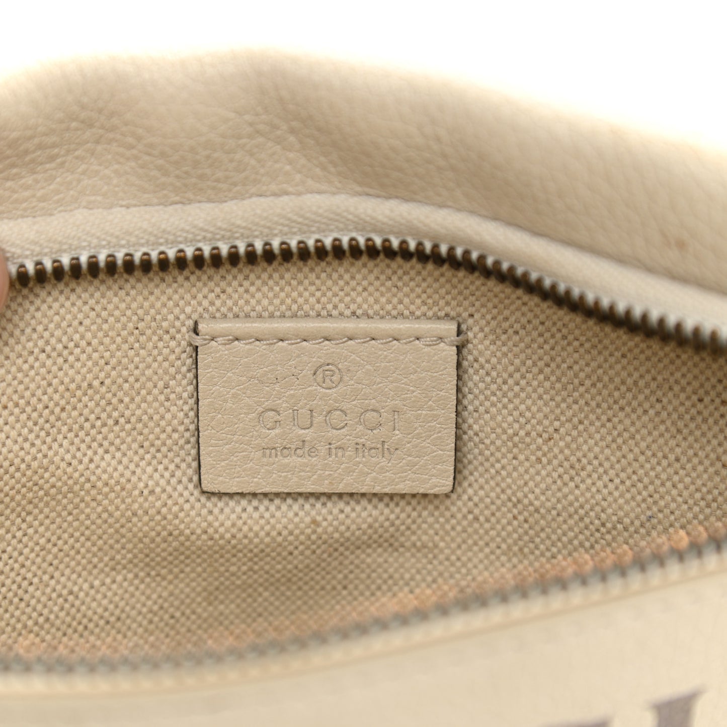 Grained Calfskin Small Logo Belt Bag White
