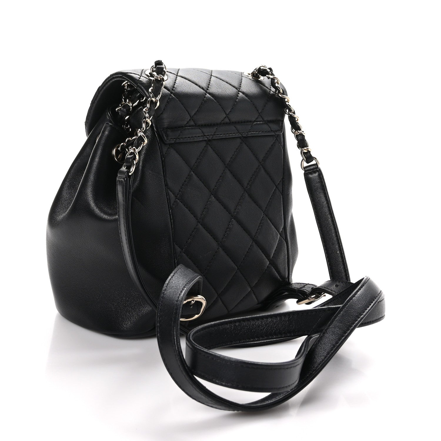 Chanel Lambskin Quilted Small Duma Drawstring Backpack Black 3 of 11