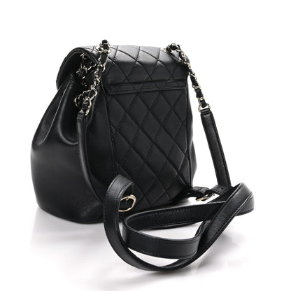 Chanel Lambskin Quilted Small Duma Drawstring Backpack Black 3 of 11