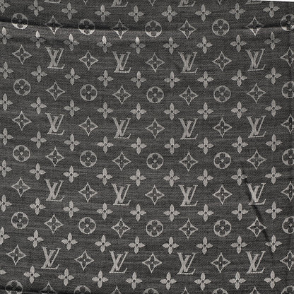 Louis Vuitton Silk Wool Monogram Denim Shawl Black 1 of 5