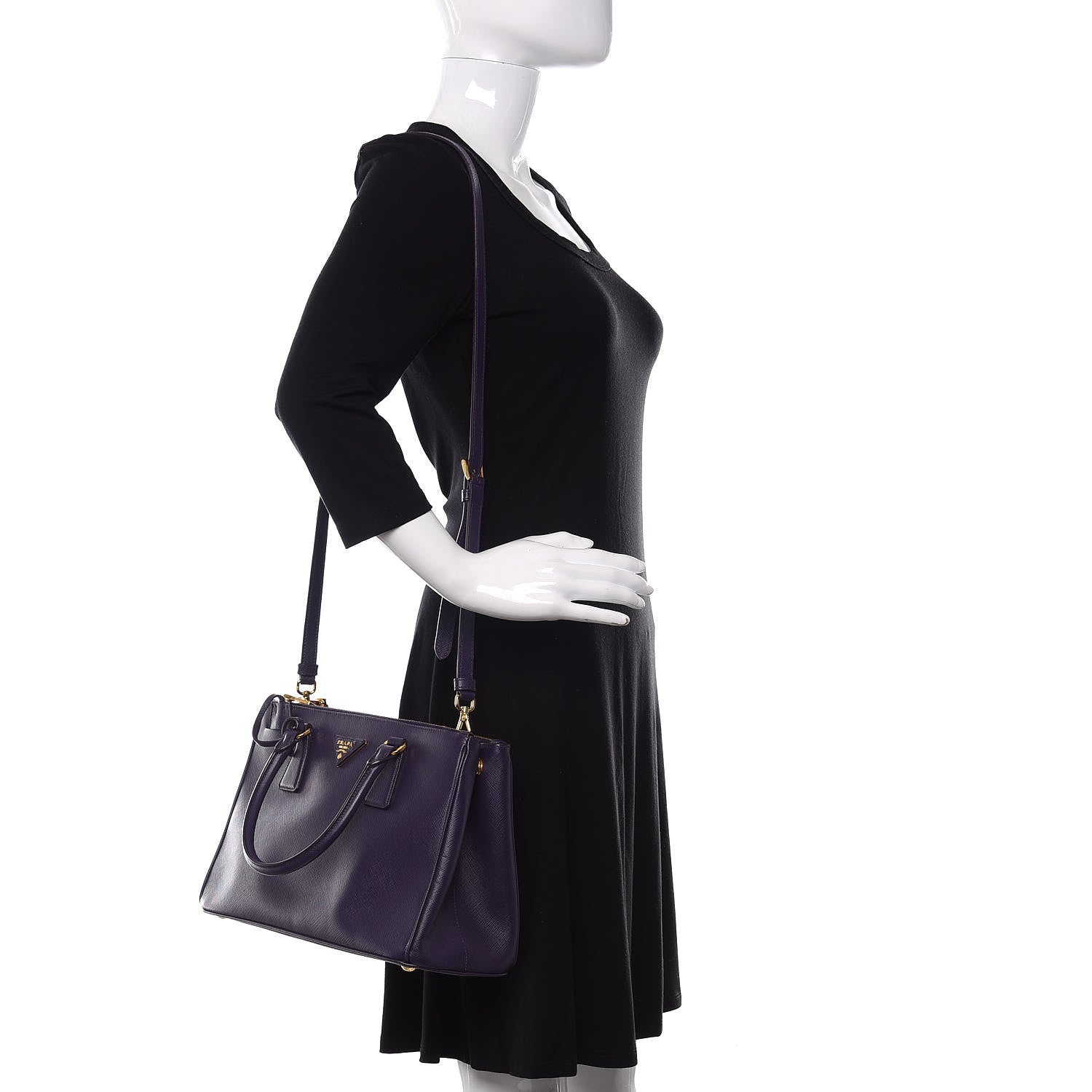 Prada Saffiano Small Galleria Double Zip Tote Viola 3 of 12