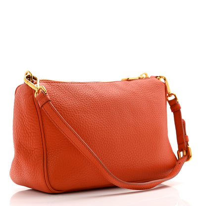 Prada Vitello Daino Shoulder Bag Papaya 3 of 14