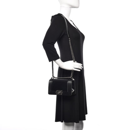 Chanel Glazed Calfskin Small Boy Flap Black 2 of 13