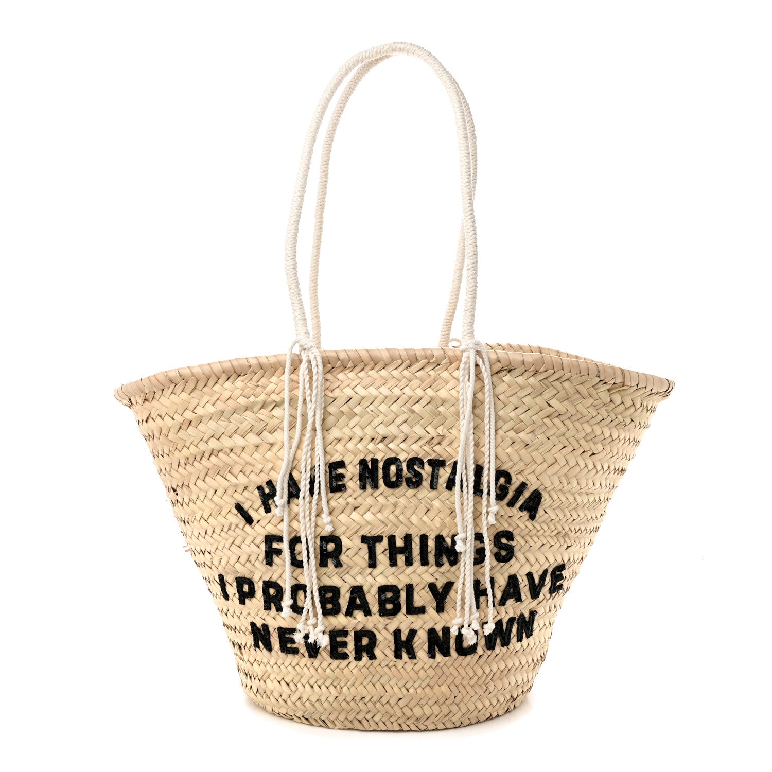 Celine X DAVID KRAMER Raffia Calfskin Panier Bag White 1 of 11