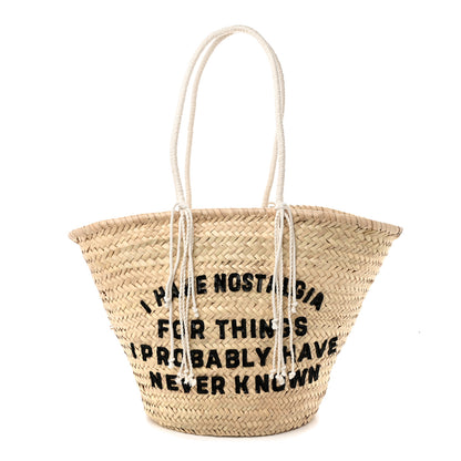 Celine X DAVID KRAMER Raffia Calfskin Panier Bag White 1 of 11