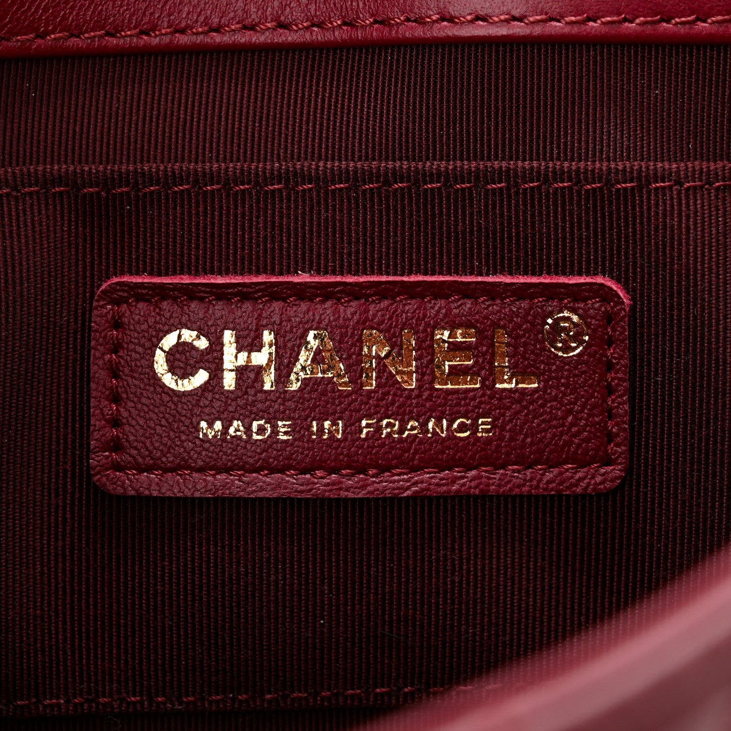 Chanel Glazed Calfskin Chevron Quilted Small Hampton Flap Burgundy 6 of 10