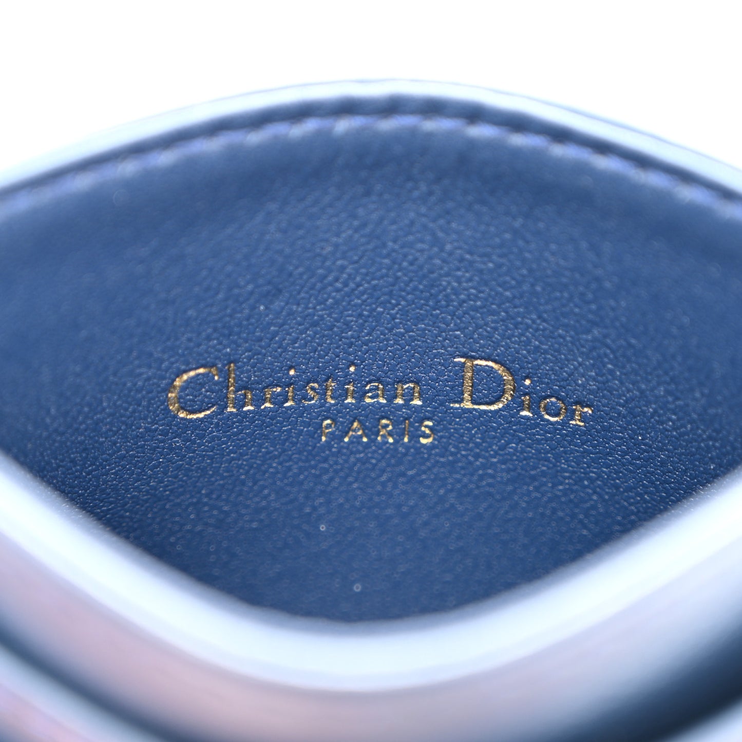 Supple Calfskin Cannage Caro Fresia Card Holder Navy