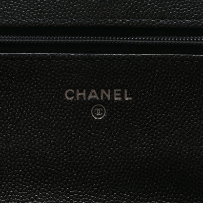 Chanel Iridescent Caviar Quilted Wallet on Chain WOC Black 6 of 10