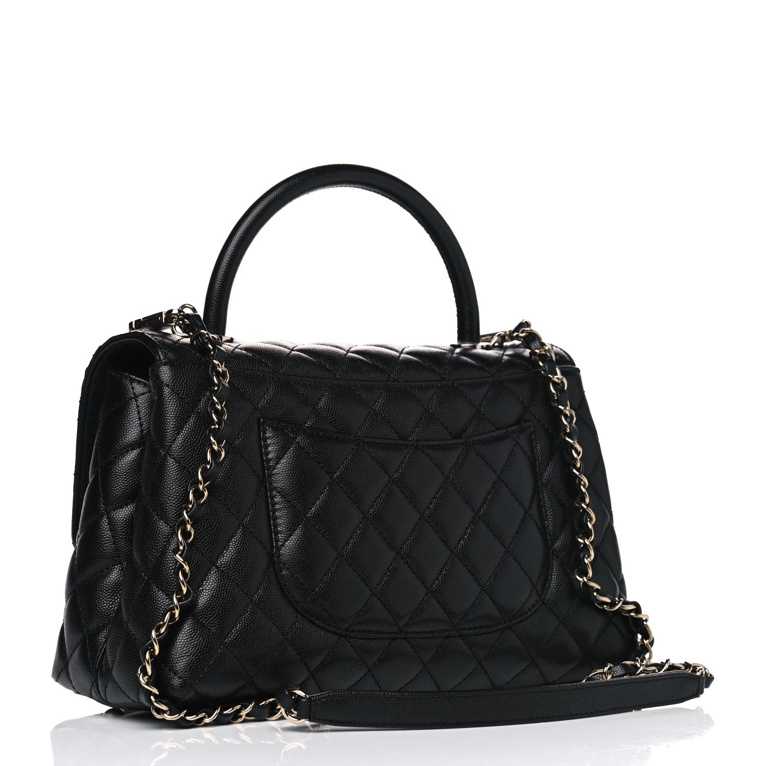 Chanel Caviar Quilted Small Coco Handle Flap Black 3 of 5