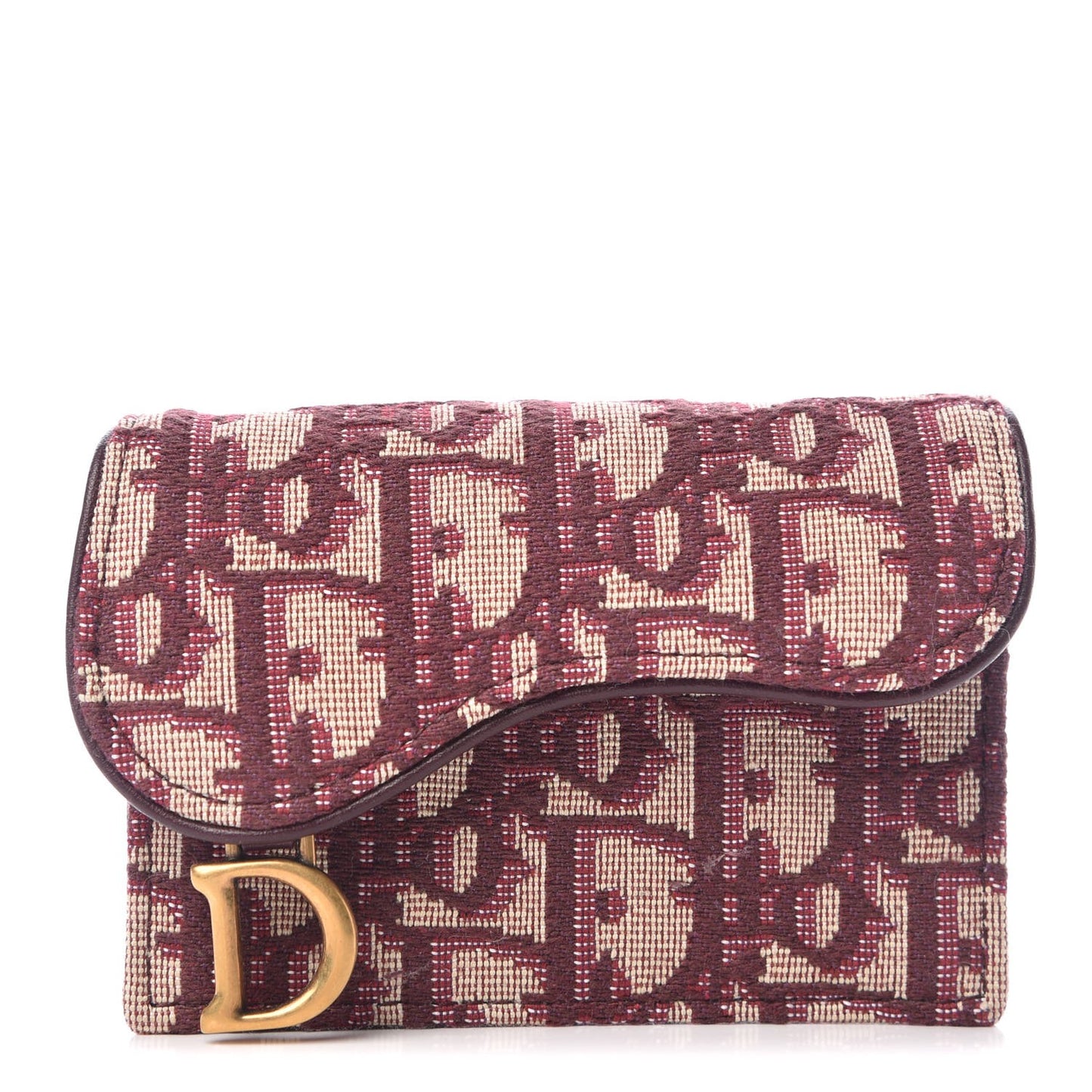 Oblique Saddle Card Holder Bordeaux
