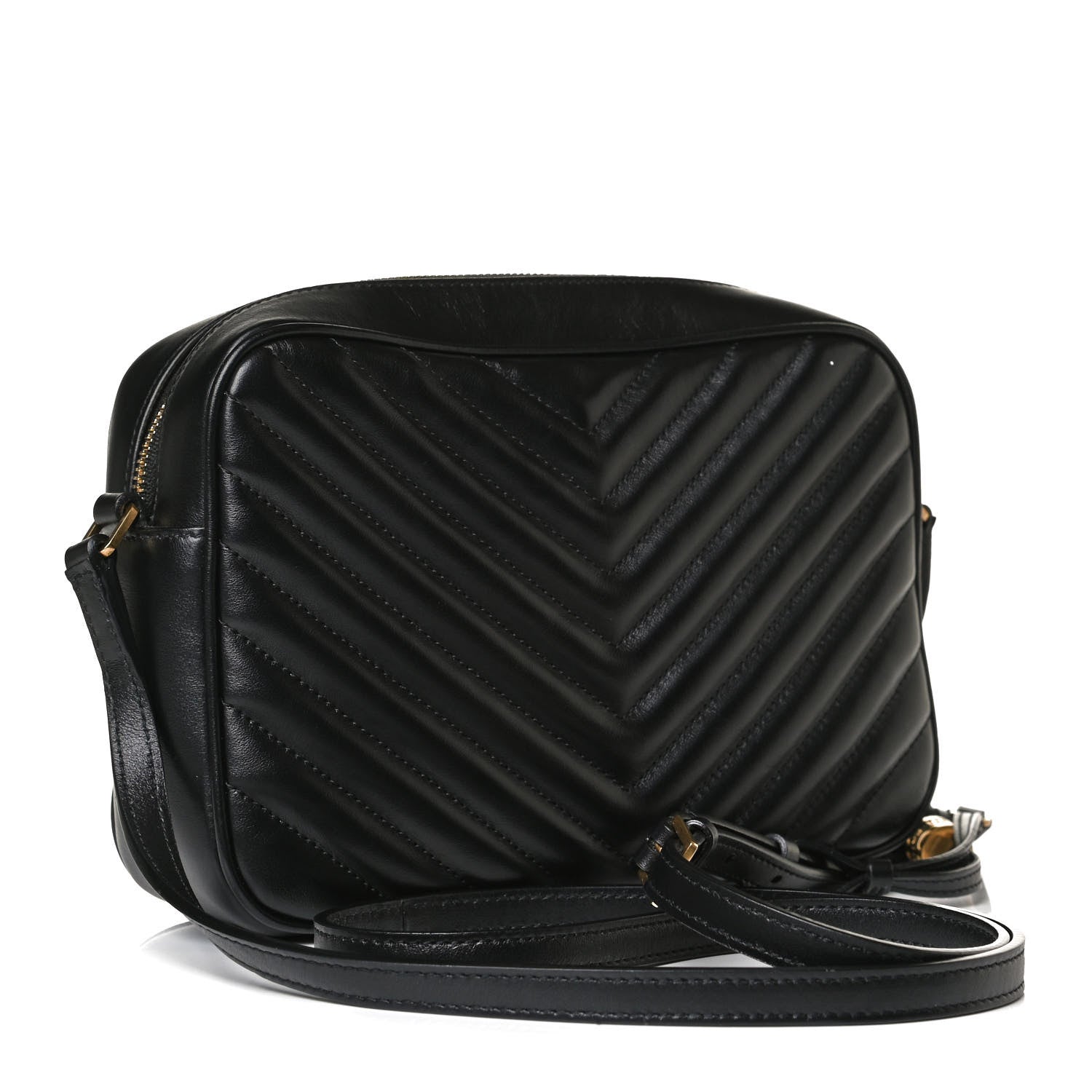 Saint Laurent Calfskin Matelasse Monogram Lou Camera Bag Black 3 of 13
