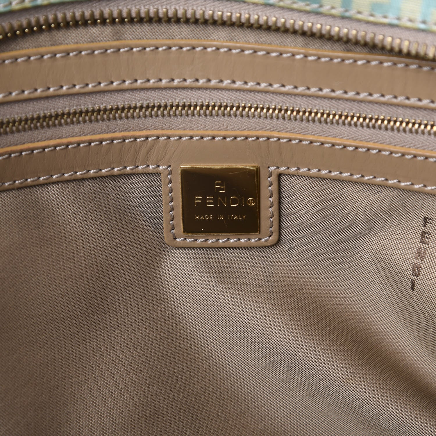 Fendi Vinyl Zucchino Pocket Shoulder Bag Blue 8 of 9