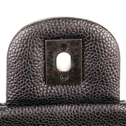 Chanel Iridescent Quilted Small Chic Caviar Flap Dark Silver 6 of 8