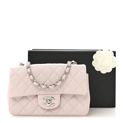 Chanel Lambskin Quilted Mini Rectangular Flap Light Purple 12 of 12
