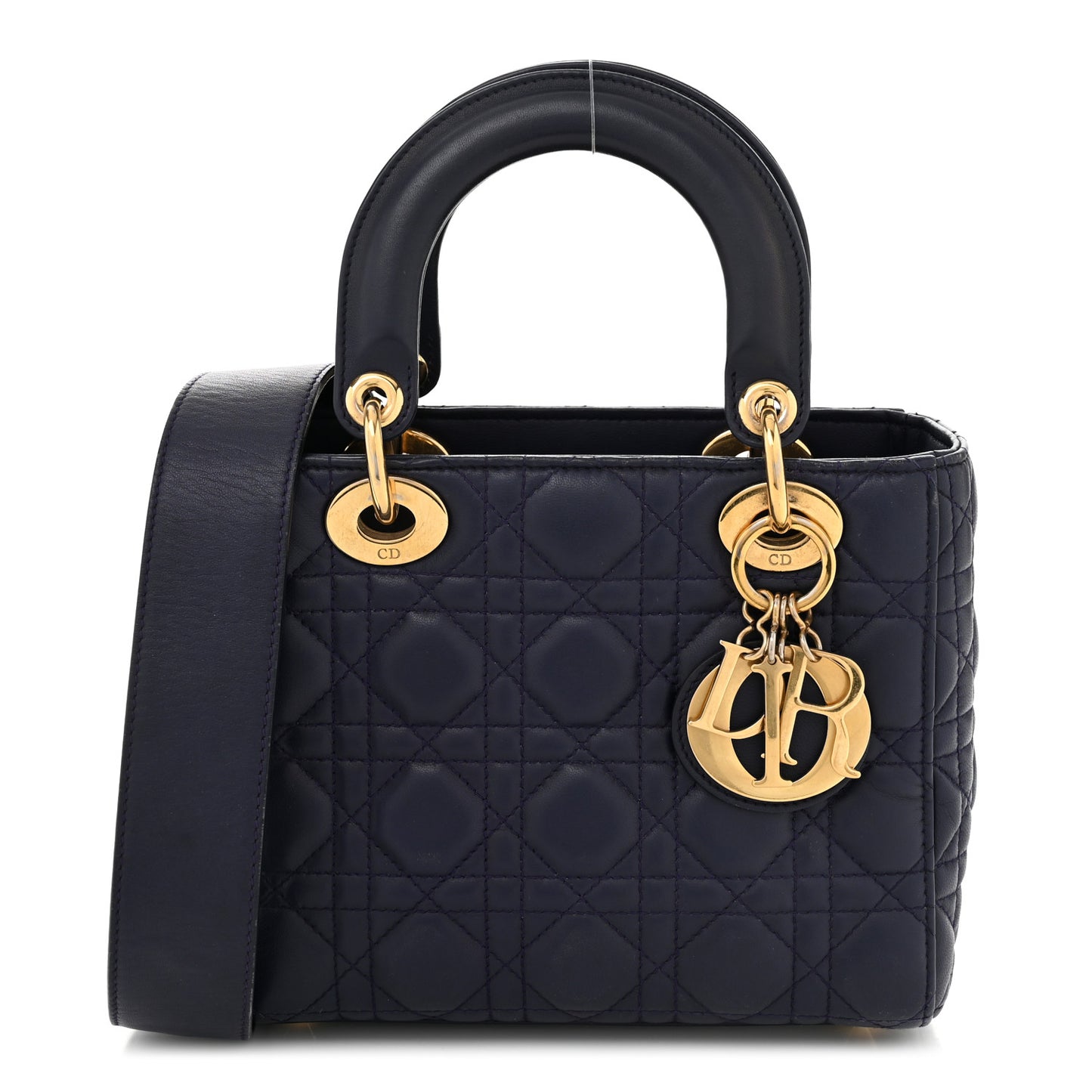 Lambskin Cannage Small Lady Dior Blue