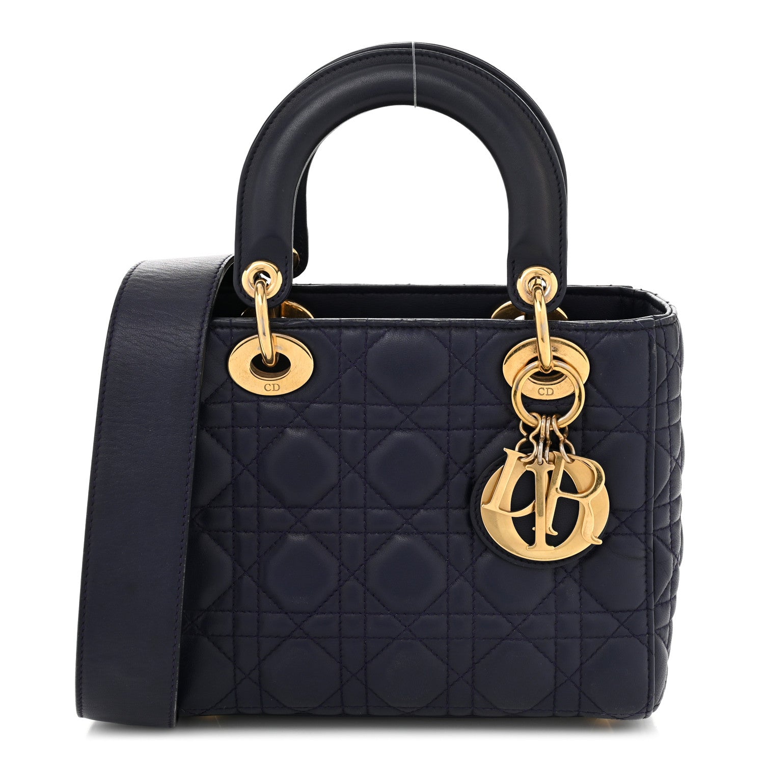 Christian Dior Lambskin Cannage Small Lady Dior Blue 1 of 10