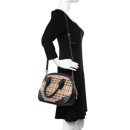 Burberry Haymarket Check Small Orchard Bowling Bag Chocolate 2 of 16