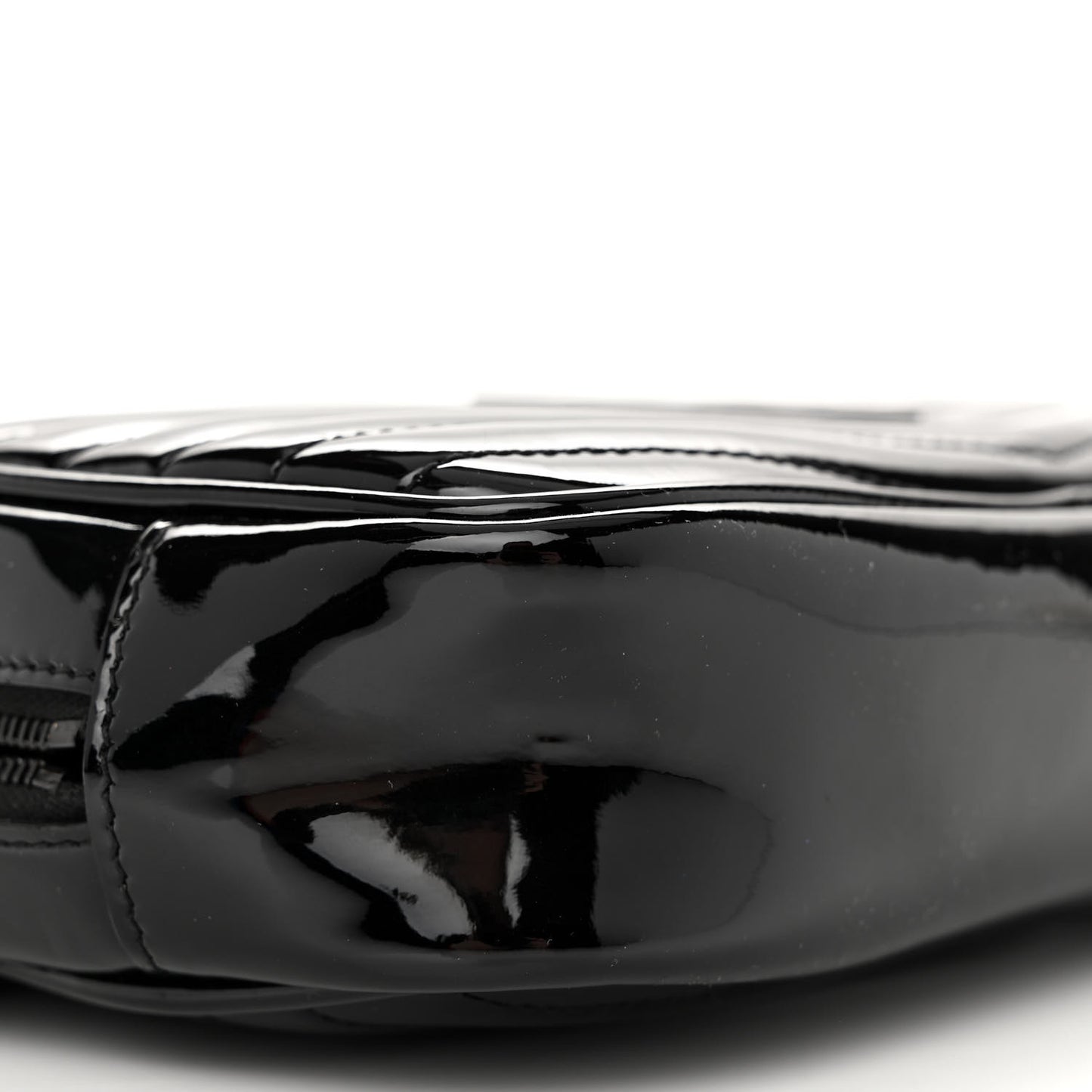 Patent Calfskin Matelasse Monogram Mini Lou Camera Bag Black