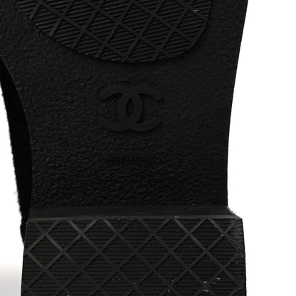 Chanel Tweed Lace Up Short Boots 37 Black 13 of 20