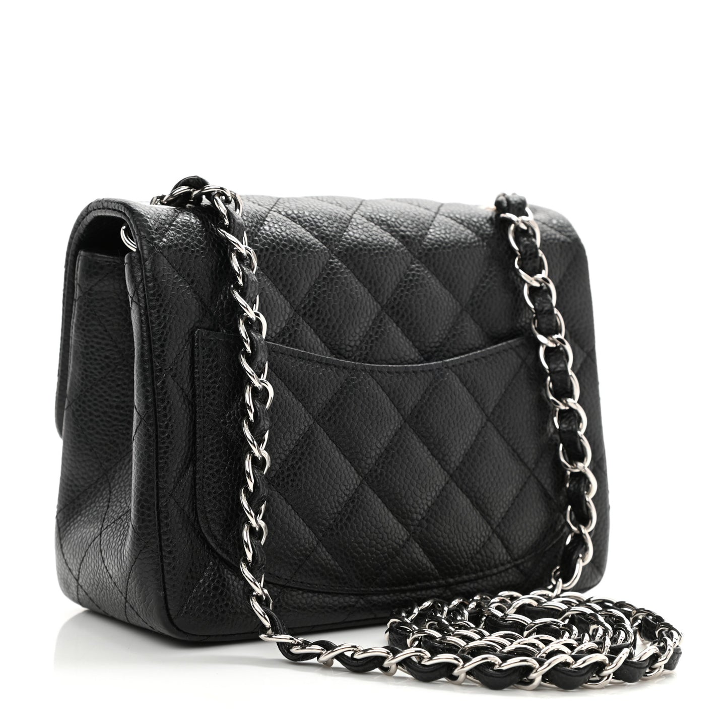 Caviar Quilted Mini Square Flap Black