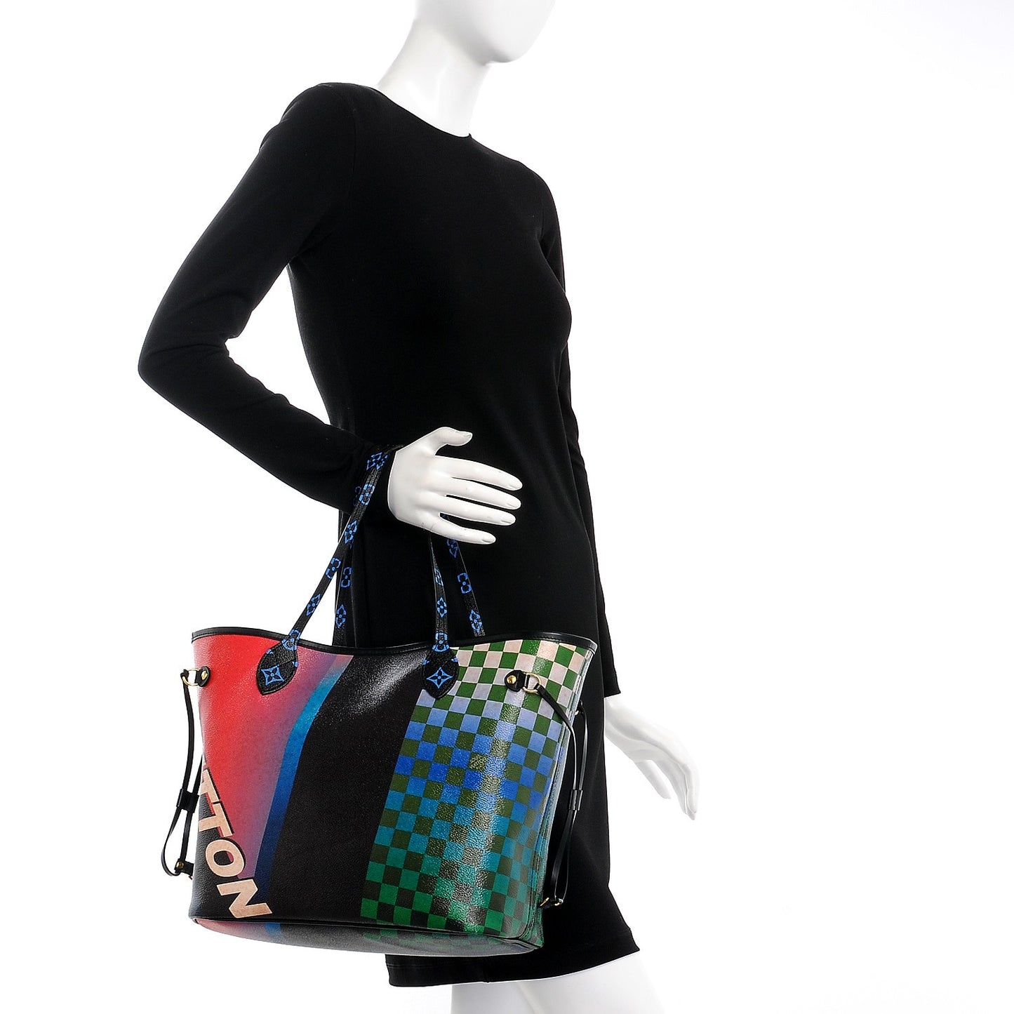 Damier Race Neverfull MM Noir Rouge