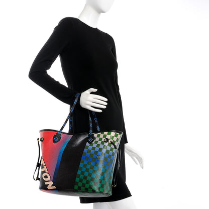 Louis Vuitton Damier Race Neverfull MM Noir Rouge 2 of 13