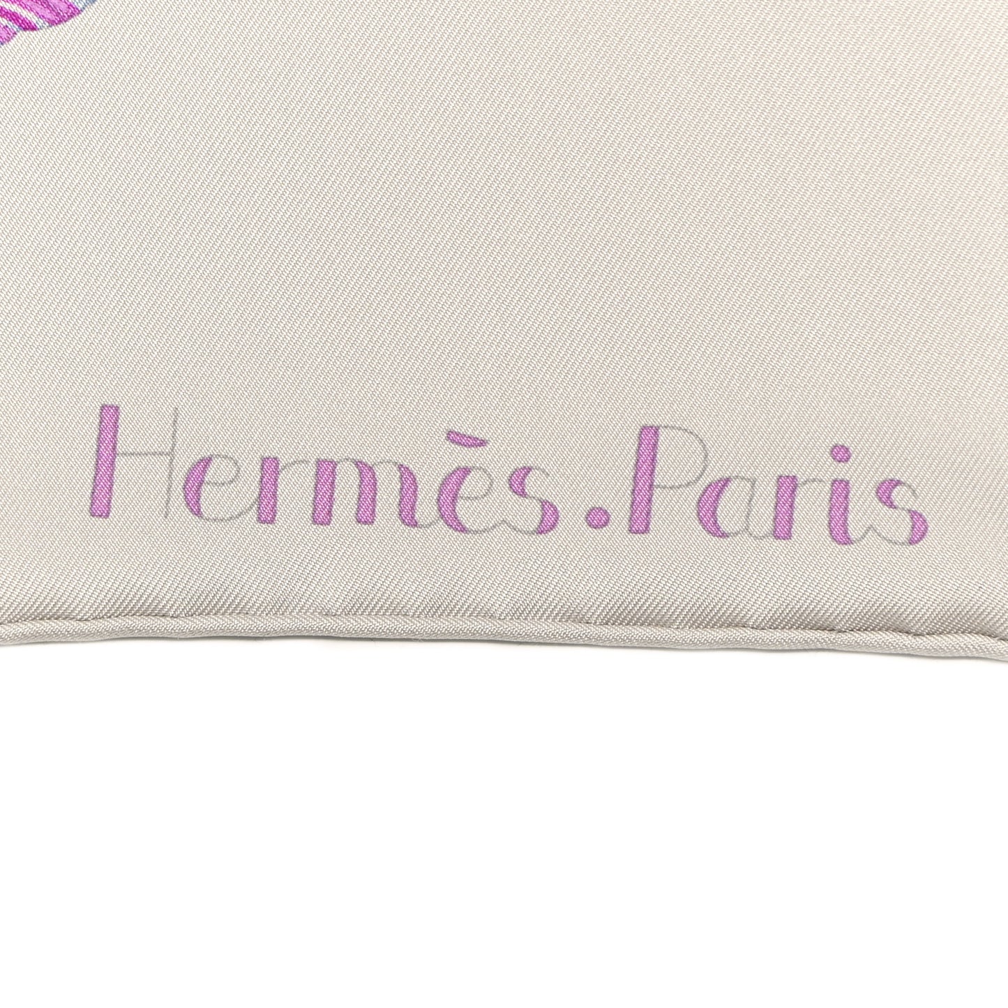 Silk Tulipomanie Scarf 90 Argent Violet Bleu