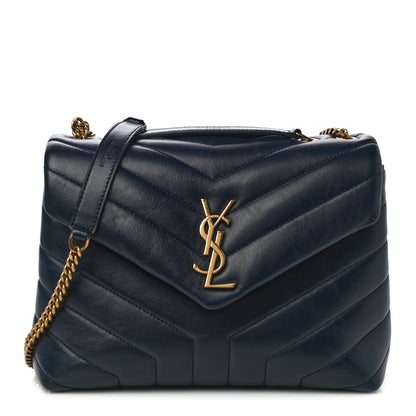Saint Laurent Calfskin Y Quilted Monogram Small Loulou Chain Satchel Denim Brut 1 of 10