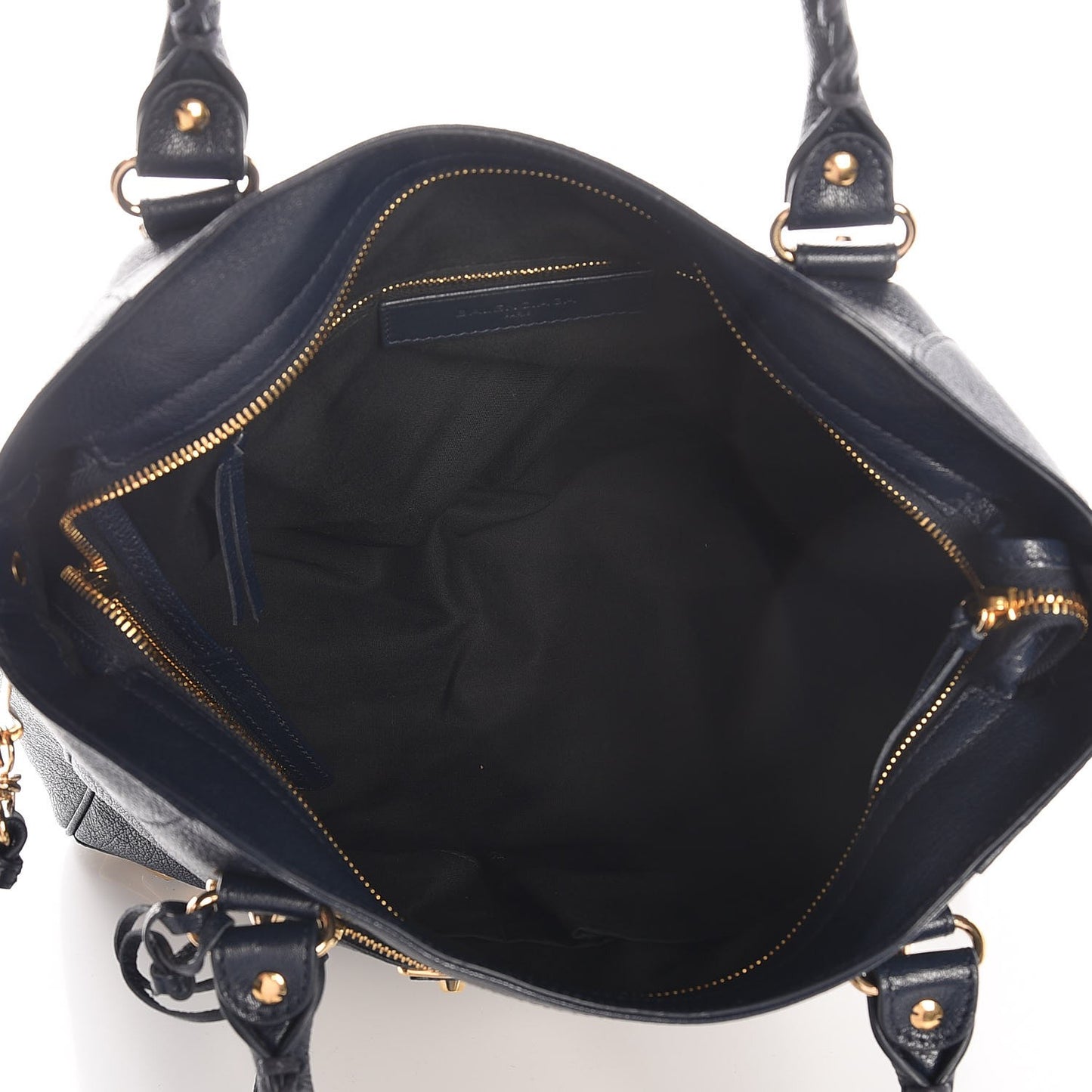 Chevre Gold Metallic Edge Hardware Velo Bleu Nuit Dark Sea