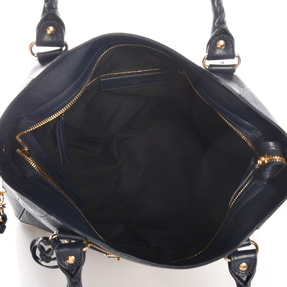 Balenciaga Chevre Gold Metallic Edge Hardware Velo Bleu Nuit Dark Sea 6 of 8
