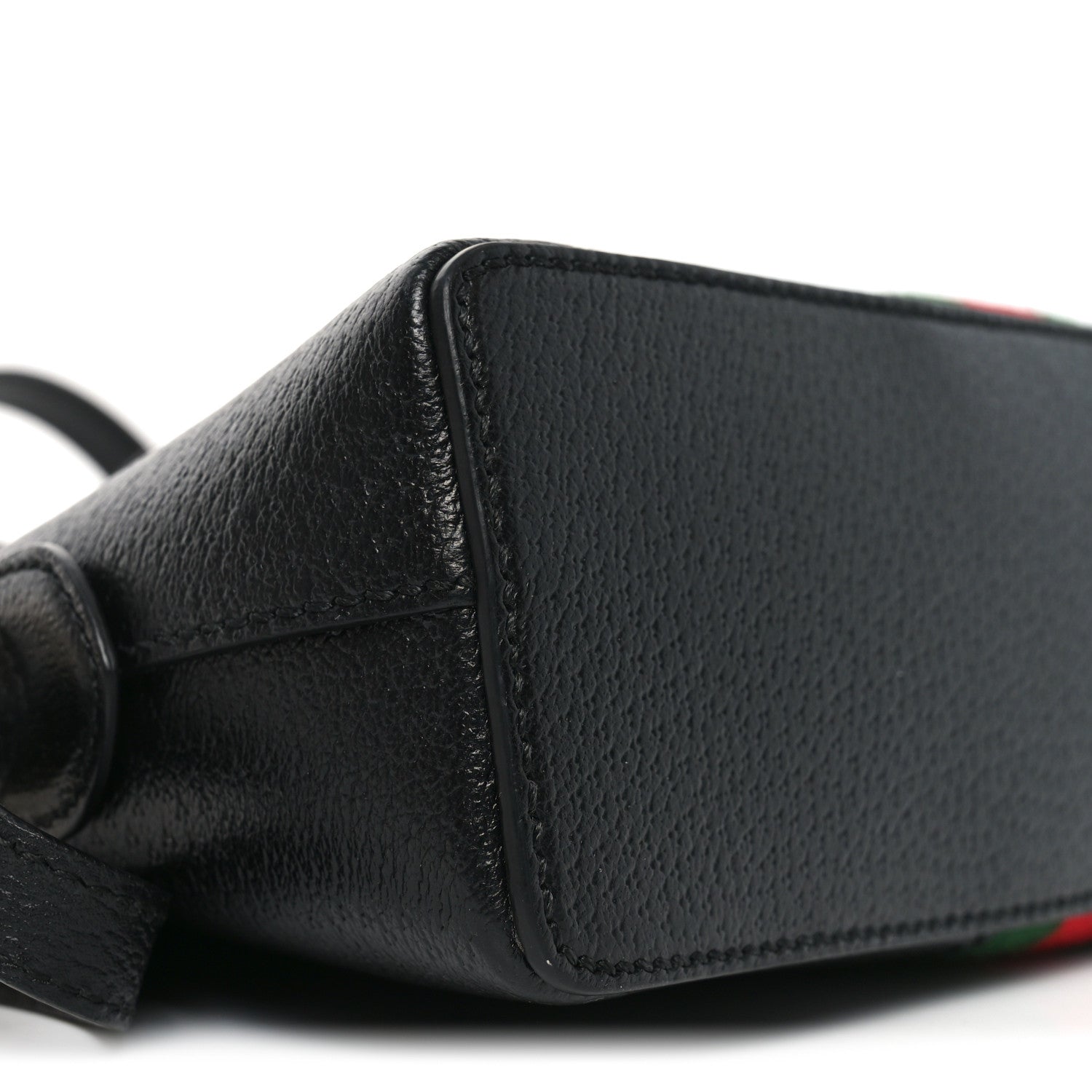 Gucci Calfskin GG Web Small Ophidia Dome Shoulder Bag Black 9 of 10