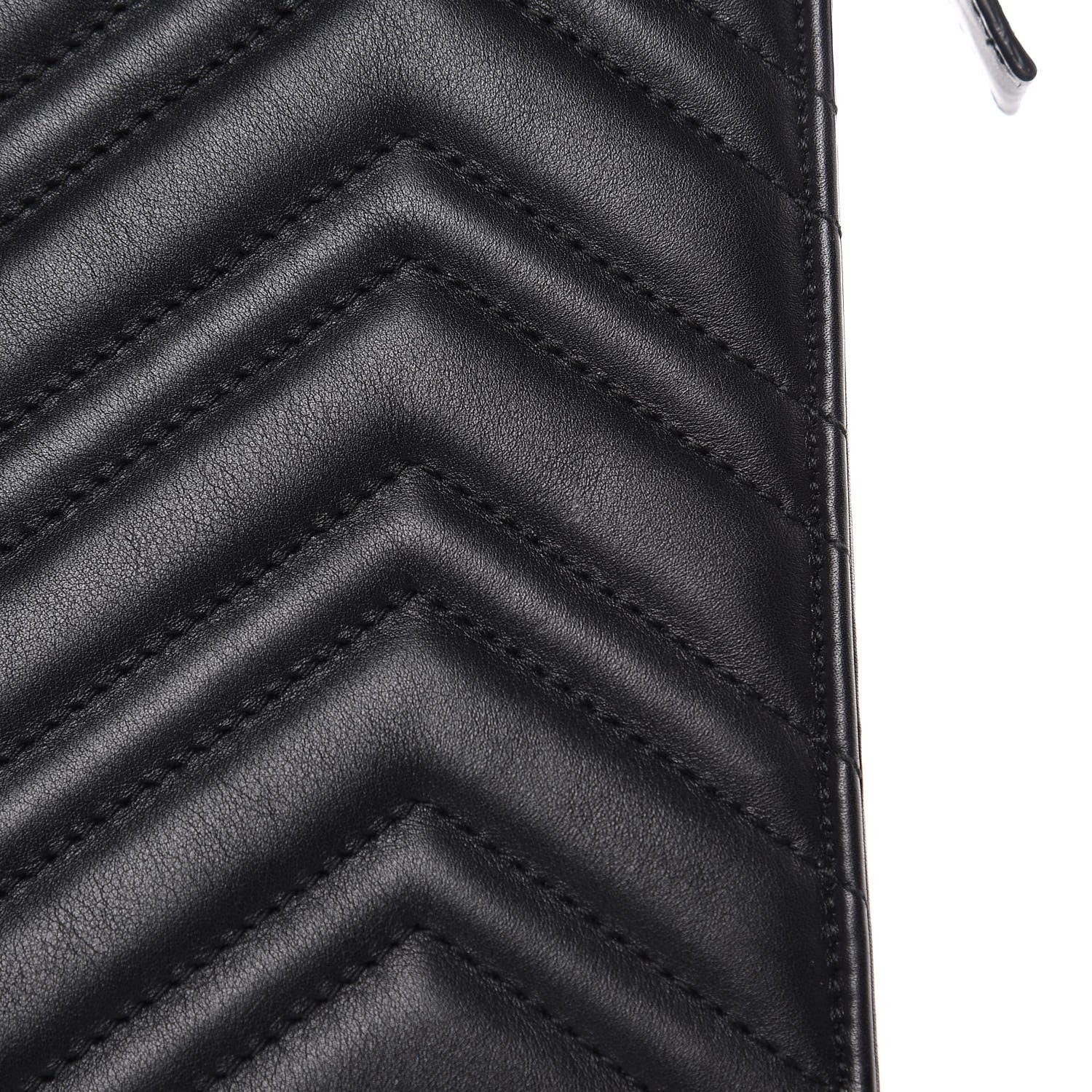 Gucci Calfskin Matelasse Chevron Heart GG Marmont Clutch Black 10 of 14