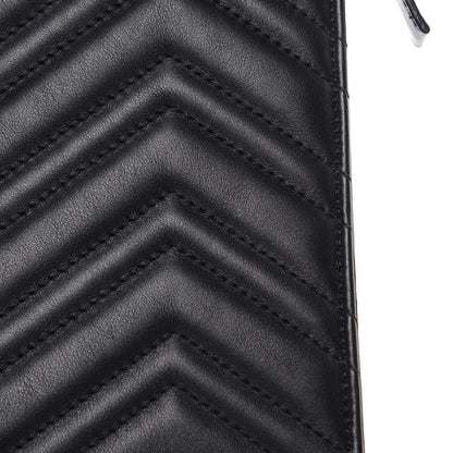 Gucci Calfskin Matelasse Chevron Heart GG Marmont Clutch Black 10 of 14