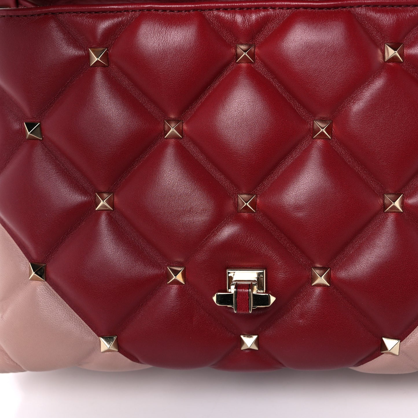Nappa Medium Candystud Top Handle Bag Poudre Rubino