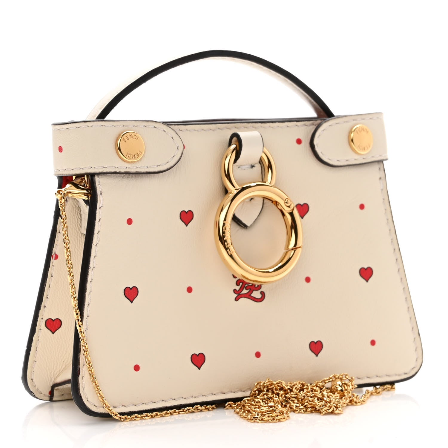 Fendi Nappa Chinese Valentines Day Karligraphy Embroidered Pico Peekaboo Charm Panna Rosso Cardinale 3 of 9