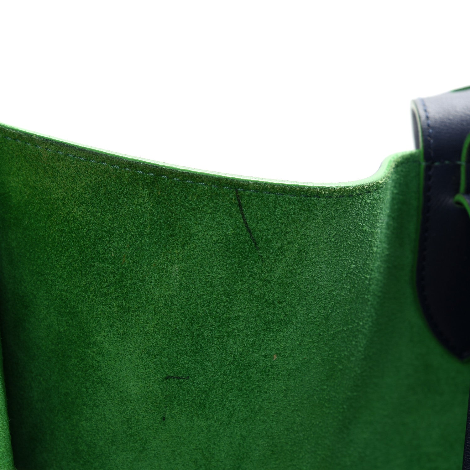 Celine Supple Calfskin Medium Phantom Luggage Navy Blue Green Trim 11 of 14