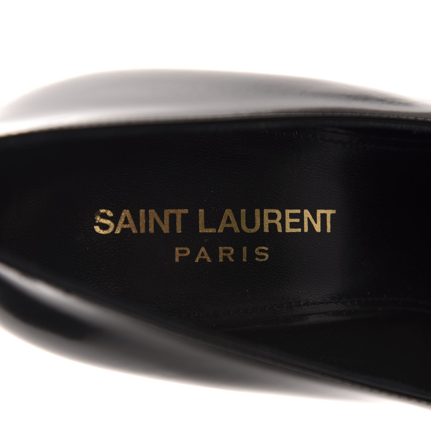 Saint Laurent Patent Calfskin Teddy High Vamp 105 Pumps 37.5 Black 8 of 10