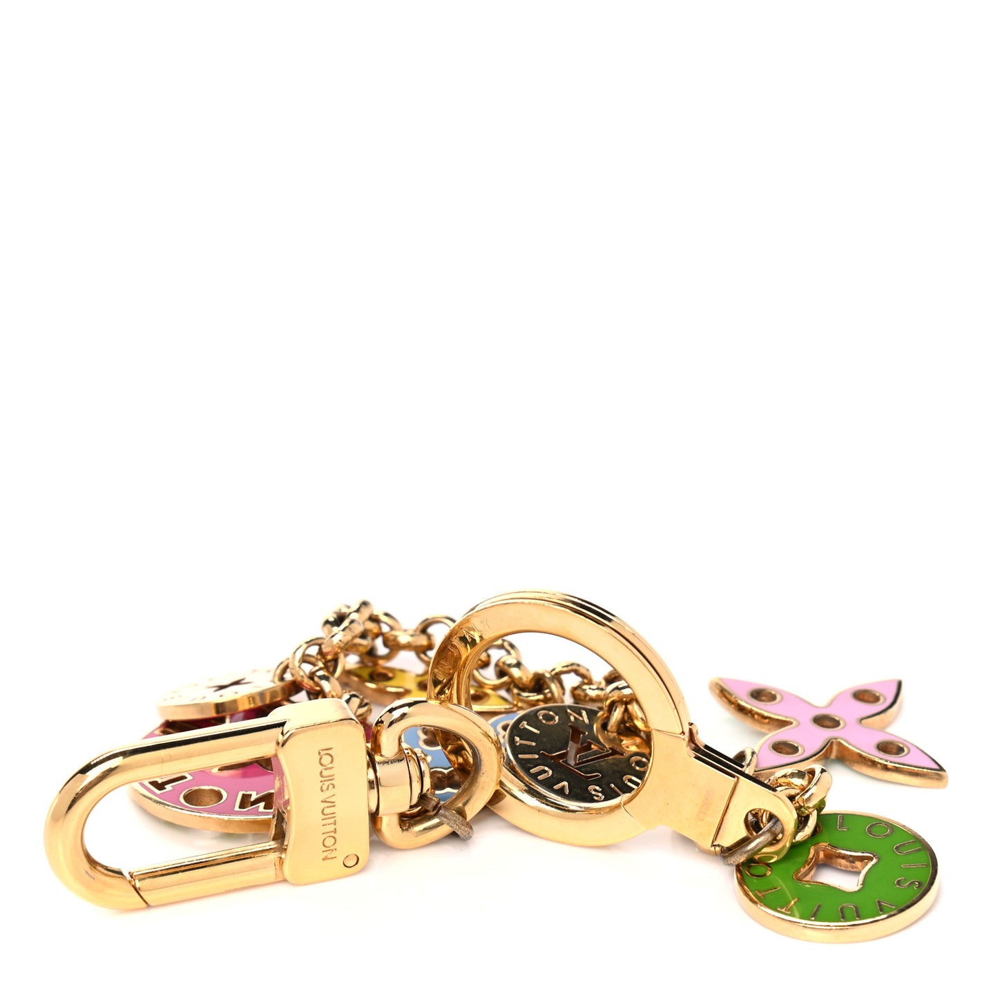Enamel Looping Key Chain Bag Charm Multicolor