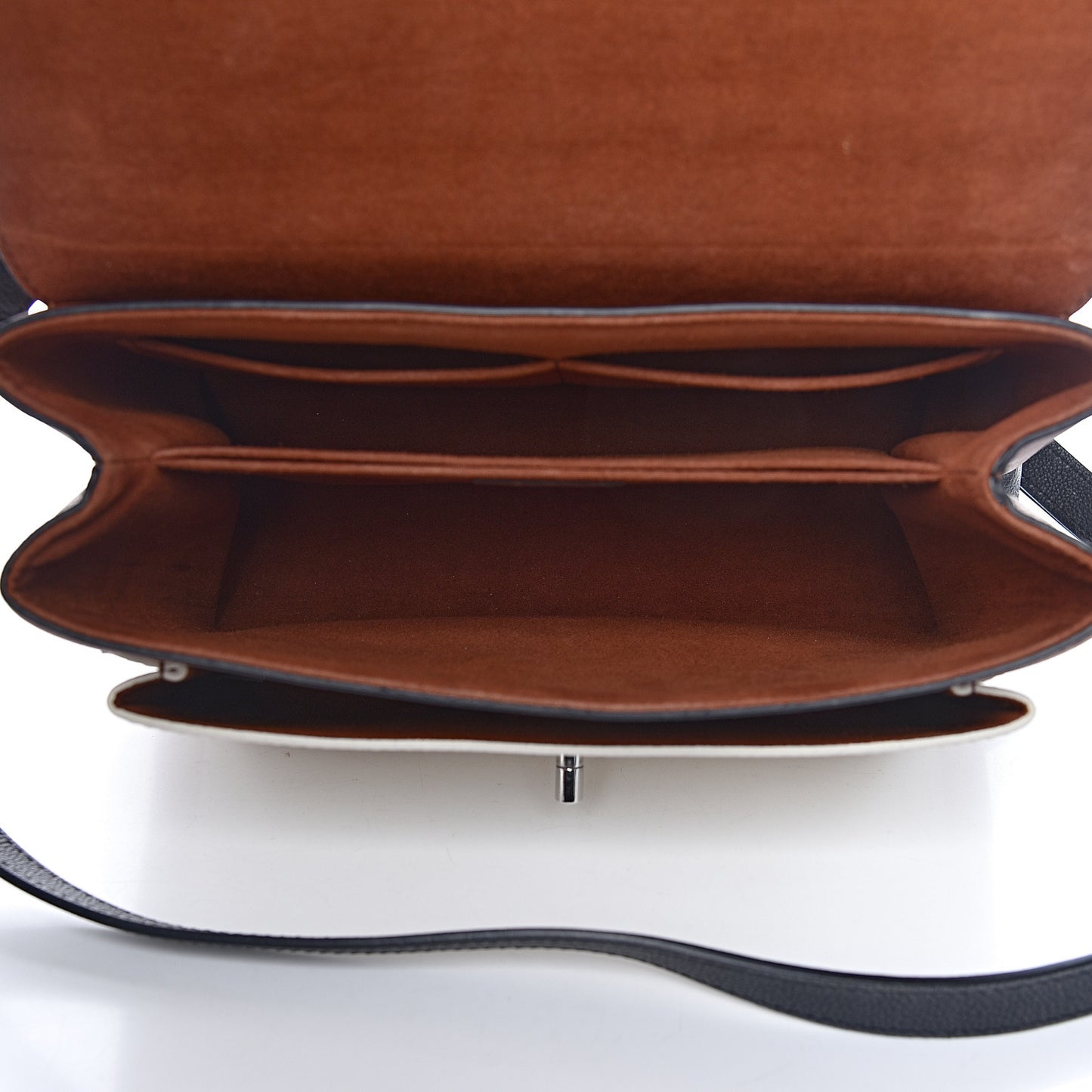 Soft Calfskin My Lockme Top Handle Caramel Creme Black