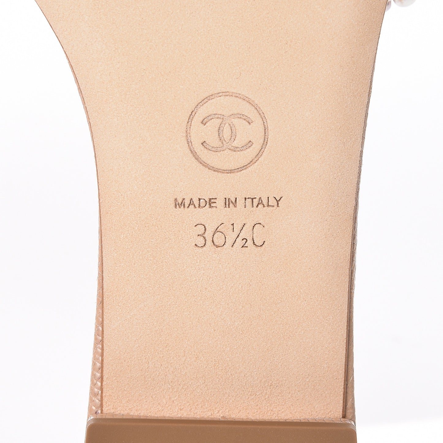 Fantasy Calfskin Pearl Cord CC Mules 36.5 Ivory