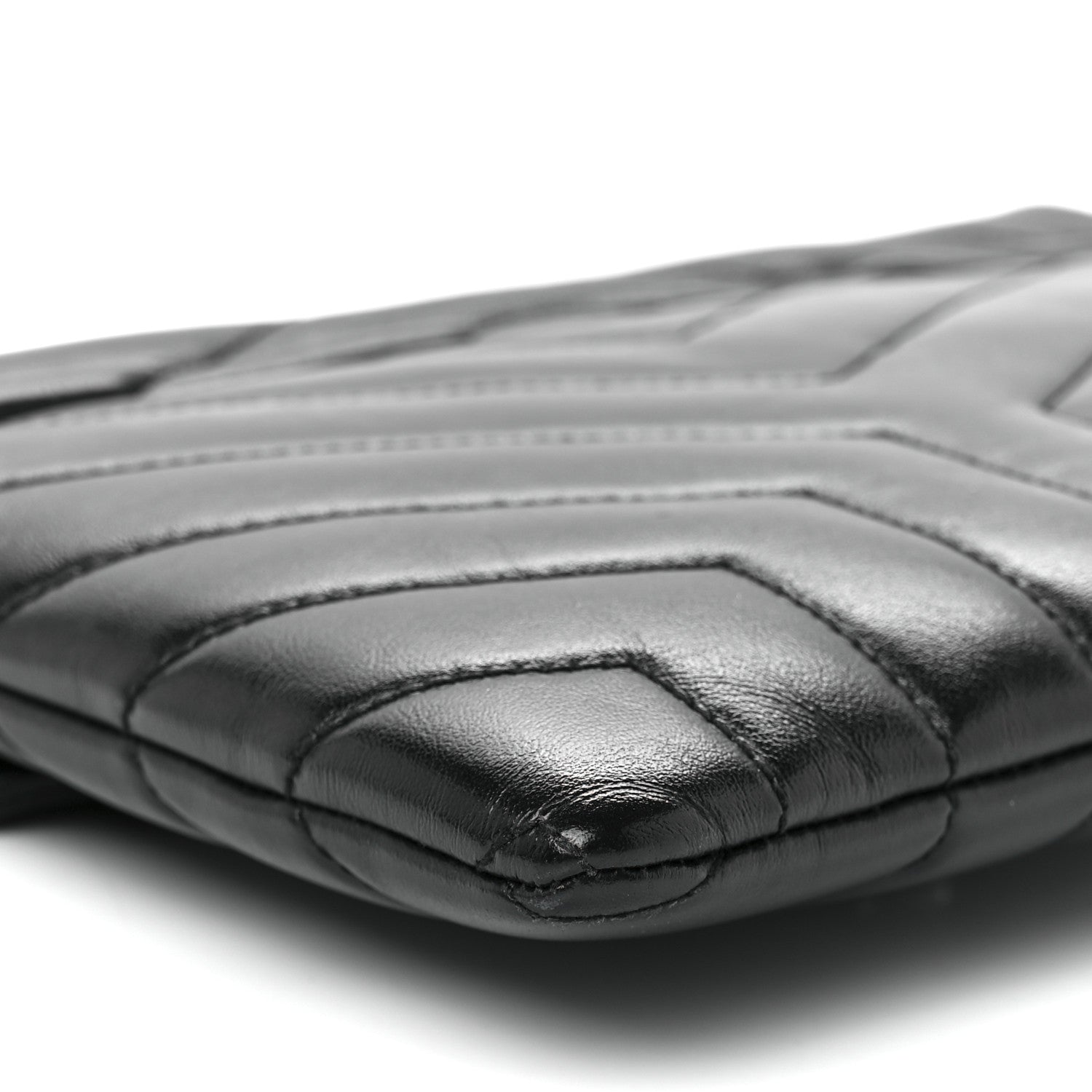 Saint Laurent Calfskin Y Quilted Monogram Loulou Flap Bag Black 11 of 14
