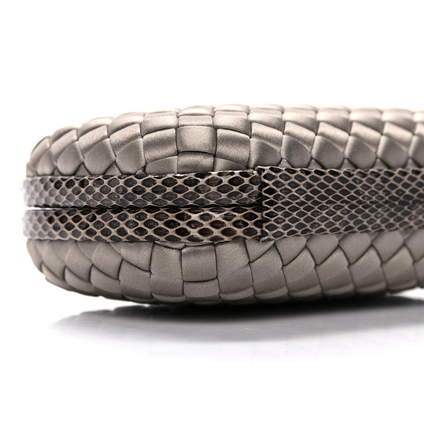 Satin Intreccio Impero Ayers Knot Clutch Taupe