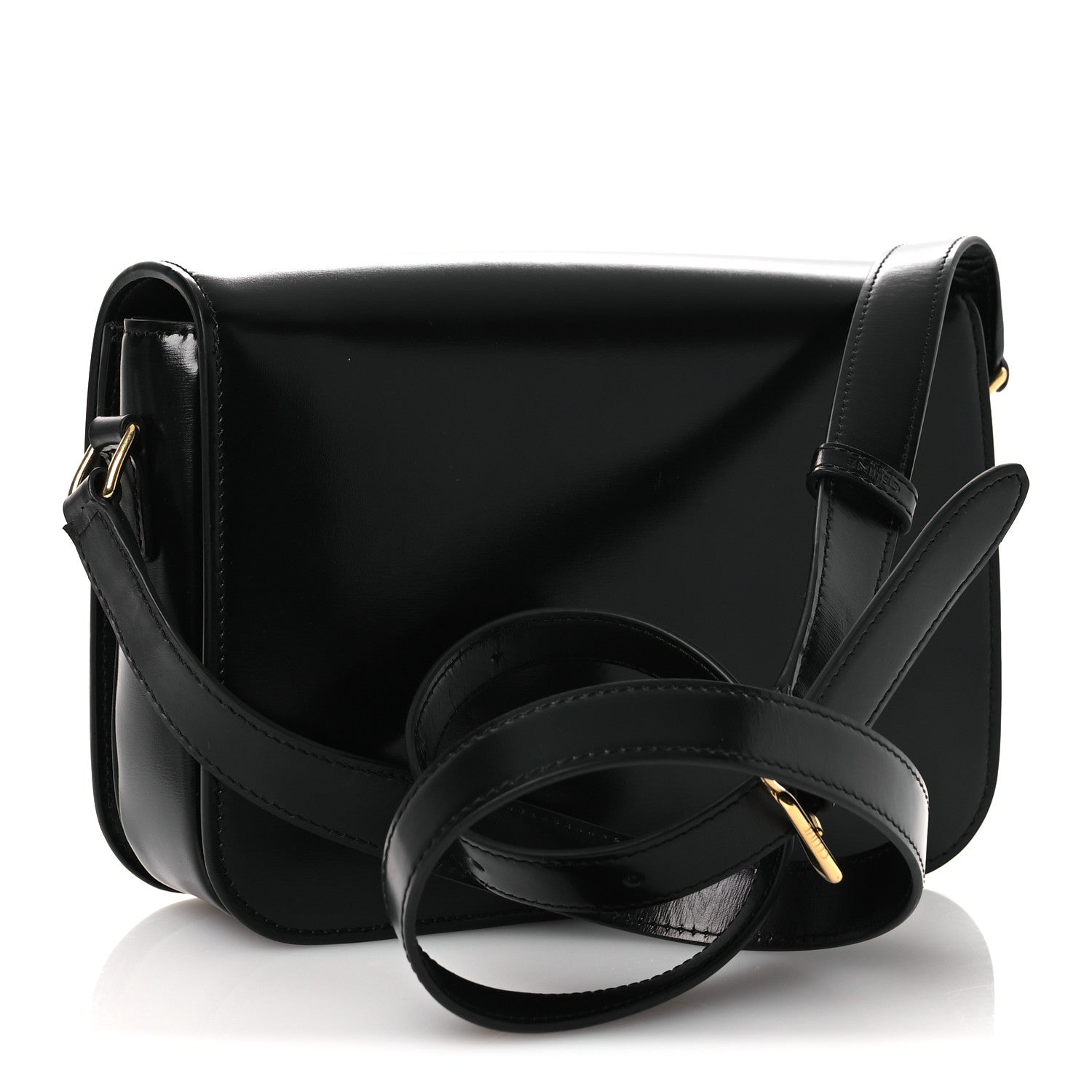 Celine Shiny Calfskin Medium Triomphe Black 1850065 – FASHIONPHILE