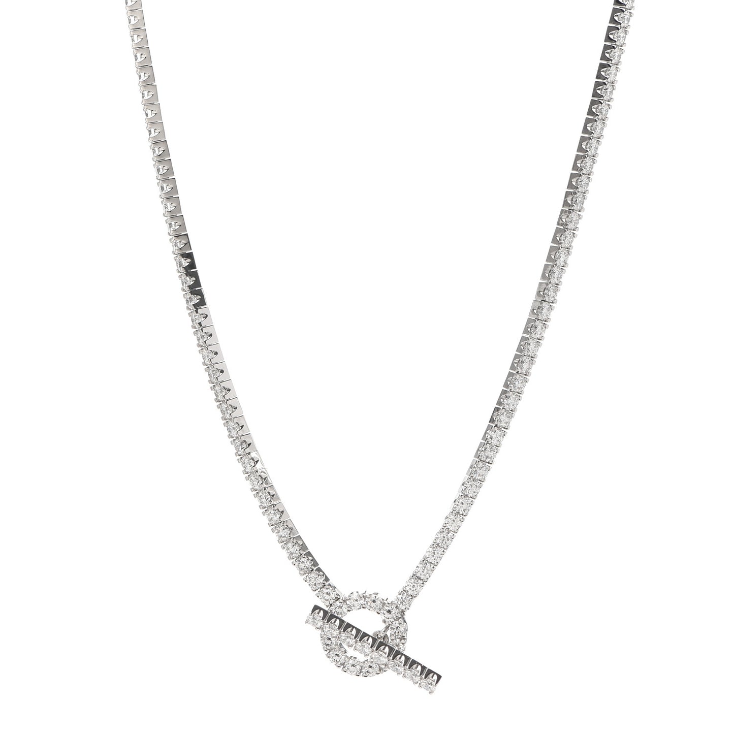 18K White Gold Diamond Finesse Link Necklace