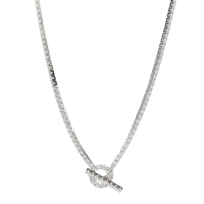 Hermes 18K White Gold Diamond Finesse Link Necklace 1 of 5