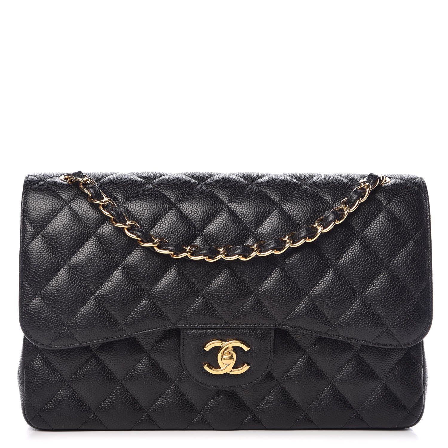 Chanel Caviar Quilted Jumbo Double Flap Black 1 of 10