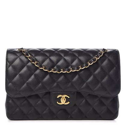 Chanel Caviar Quilted Jumbo Double Flap Black 1 of 10