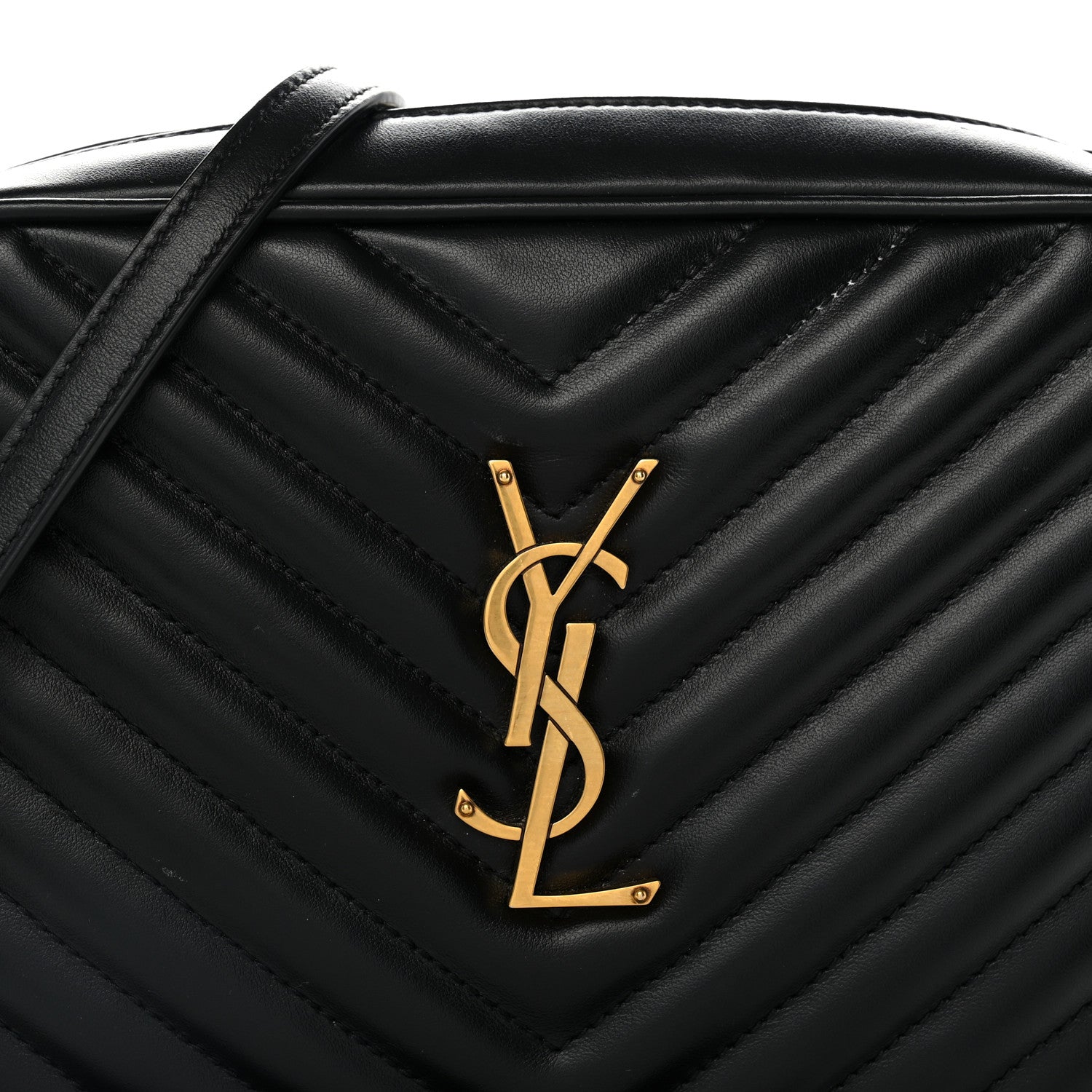 Saint Laurent Calfskin Matelasse Monogram Lou Camera Bag Black 8 of 11